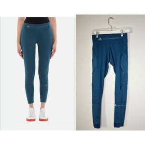 Adidas Stella McCartney Blue Green Leggings Ventilated Compression Leg XS/Small